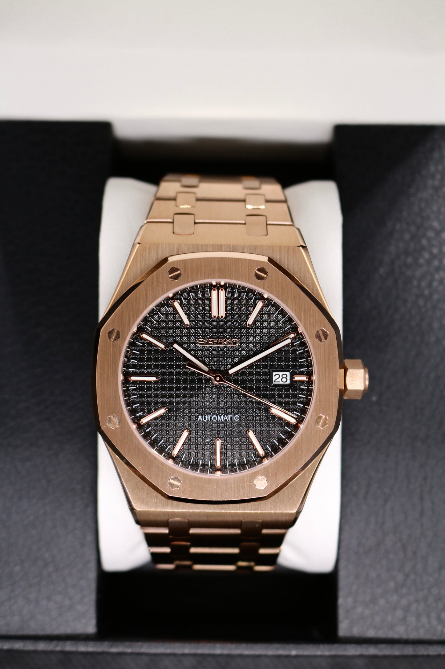 Seiko mod Royal Oak rose gold “black”