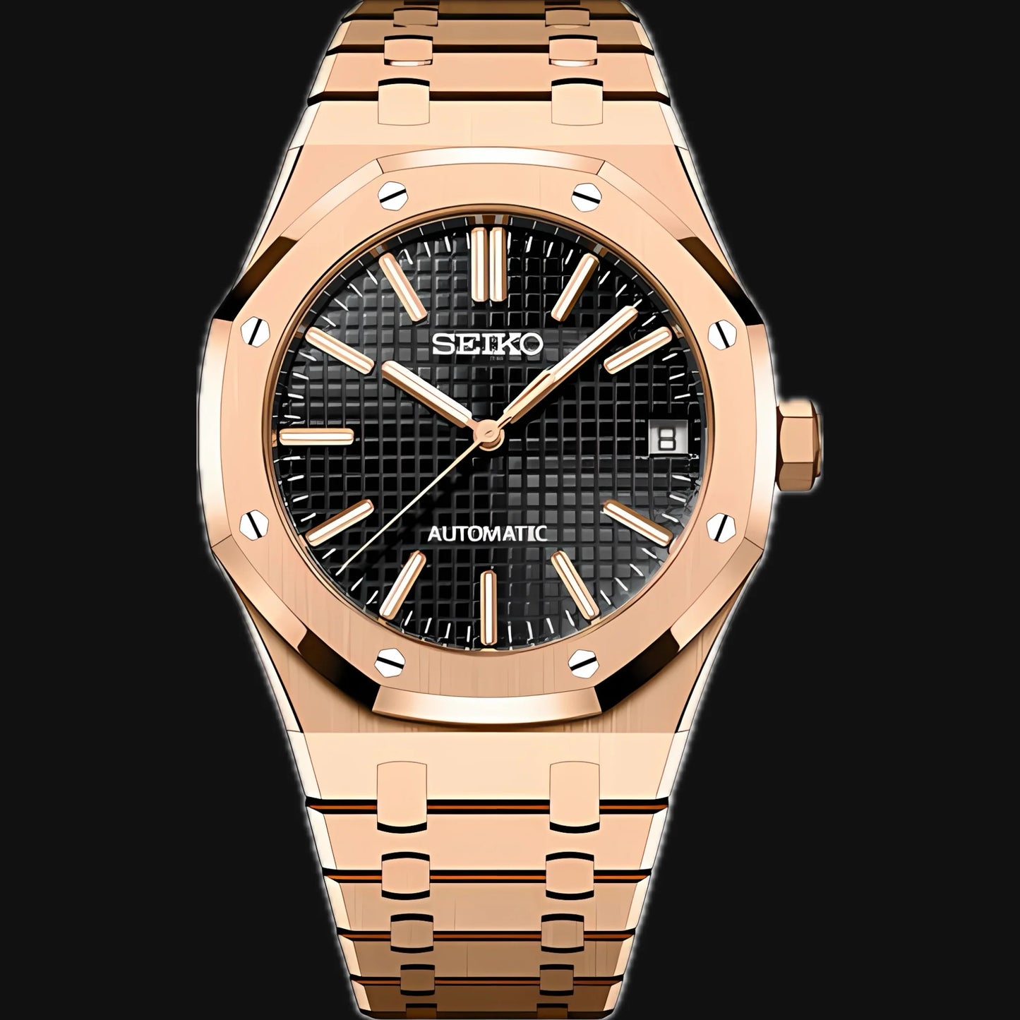 Seiko mod Royal Oak rose gold “black”