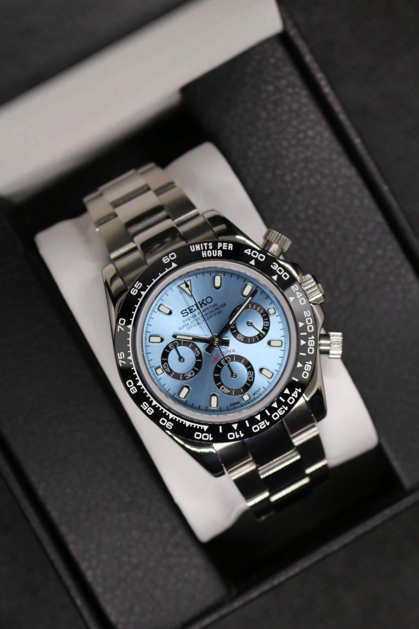 Seiko mod Daytona “light blue”